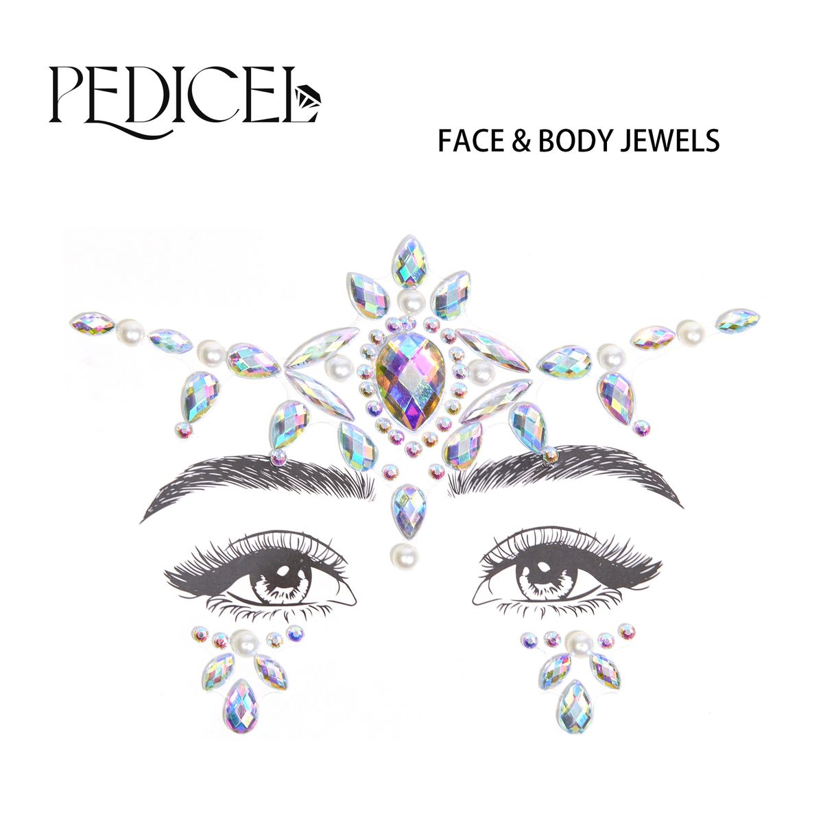 Halloween Edm Electronic Music Festival Face Stickers Eyebrow Stickers Diamond Resin Diamond Carnival Diamond Stickers Masquerade Face Decoration_viptrois.com