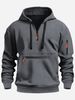 Men's Clothing Casual Sports Multi Zipper Arm Pocket Men's Sweater Pullover Hoodie Men_viptrois.com