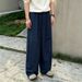 Summer Thin Lyocell Linen Men's Casual Pants Vintage Style Loose Wide Leg Curved Blade Fashionable Bottoms_viptrois.com