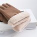 Women's Winter Warm Gloves Autumn and Winter Outdoor Cycling Driving Windproof Touch Screen Girls Cute De Velvet Plus Velvet_viptrois.com