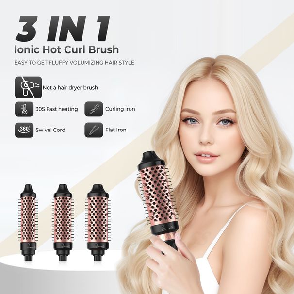 3-in-1 Iron Negative Ion Care Electric Curling Fluffy Hot Air Comb Women's Hair Curler_viptrois.com