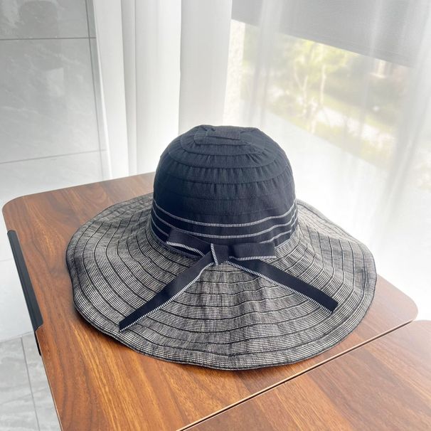 2024 New Striped Splicing Summer UV Resistant Outdoor Fashion Women's Sun Hat_viptrois.com
