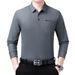 Hengyuan Sheep 100% Mercerized Cotton Long Sleeve T-Shirt Men's Spring And Autumn Thin Business Casual Turn-down Collar_viptrois.com