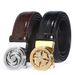 Men's Belts Lucky Buckle Belt Two Layer Cowhide Automatic Buckle Belt Trendy Buckle_viptrois.com