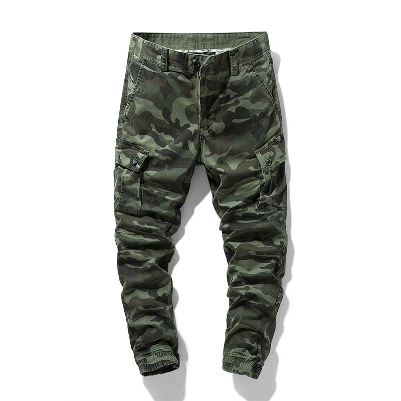 Men's Clothing Retro Versatile Casual Sportswear Camouflage Slim-Fit Camo Cargo Pants - Stretch Workwear Pants In Khaki, Army Green, Grey & Red_viptrois.com