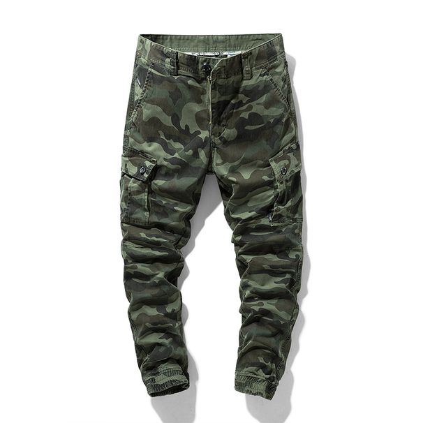 Men's Clothing Retro Versatile Casual Sportswear Camouflage Slim-Fit Camo Cargo Pants - Stretch Workwear Pants In Khaki, Army Green, Grey & Red_viptrois.com
