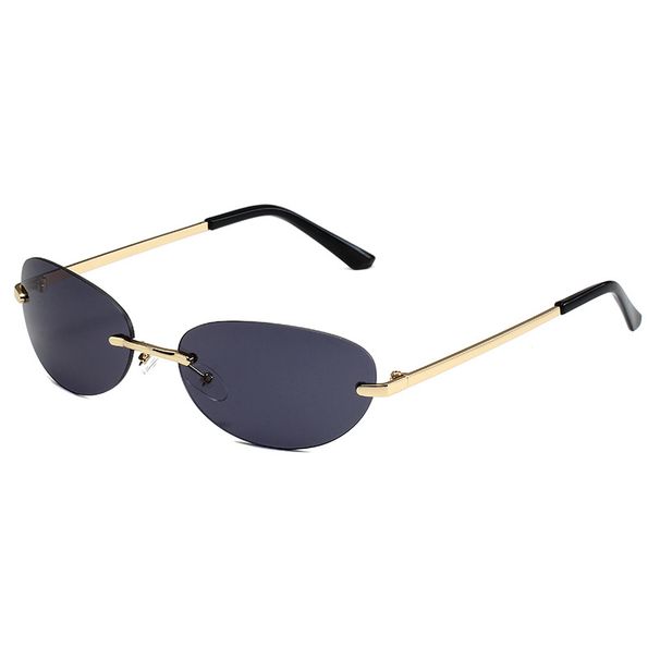 Y2K Oval Sunglasses – Frameless Millennial Retro Glasses For Women & Men (Internet Celebrity Style)_viptrois.com