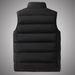Men's Water Repellent Winter Vest – Stand Collar Thickened Jacket, Solid Color (Black/Khaki, Sizes L-5XL)_viptrois.com