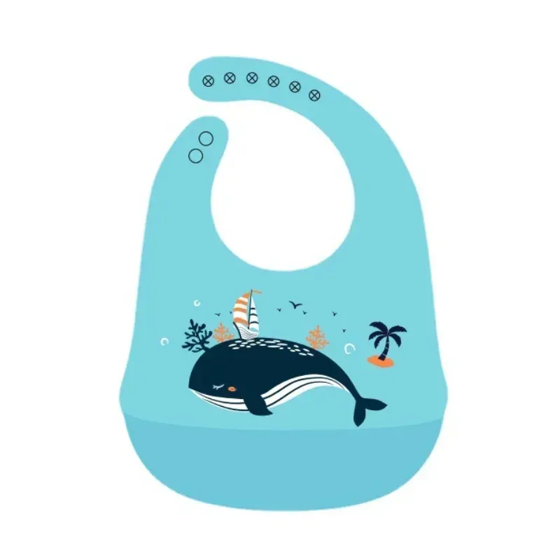 Baby Bib Waterproof Silicone Feeding for Young Children Baby Saliva Towel Cartoon Apron Adjustable Cartoon Bib_viptrois.com