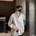 New Loose Long Sleeved Lapel Top Men's Contrasting Color Patchwork Shirt Collar Sweatshirt_viptrois.com