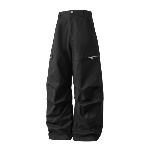 Men's Clothing Three Dimensional Pleated Machete Casual Pants Men's Autumn New American Retro Zipper Paratrooper Pants Silhouette Workwear Long Pants_viptrois.com