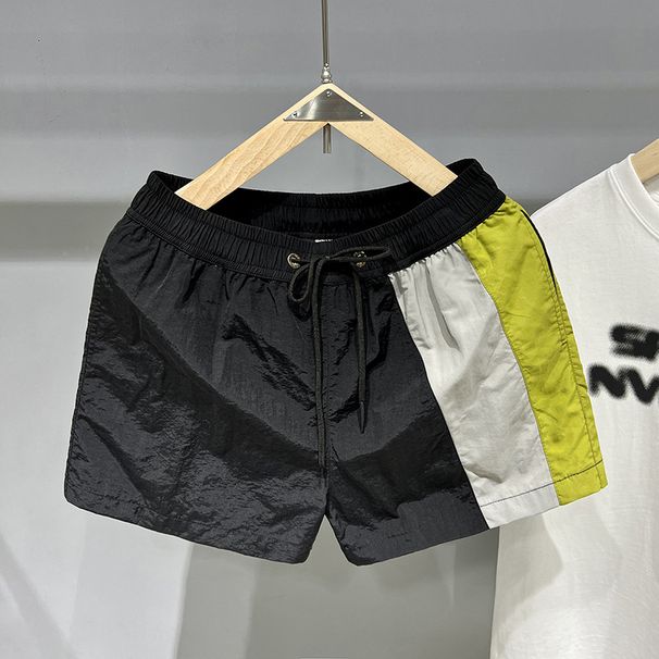 Men's Clothing Personalized Color Matching Loose Couple Shorts Fitness Running Quick Drying Sports Three Quarter Pants Trend_viptrois.com