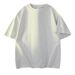 2025 Summer New Fashionable Round Neck Loose Cotton Ice Feel Solid Color Short Sleeve T-Shirt Casual Five Point Top_viptrois.com