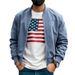 Men's Casual Retro Suede Zip Jacket - Lightweight Spring/Fall Outerwear With Stand Collar & Side Pockets (Black, Army Green, Navy, Misty Blue, Brown)_viptrois.com