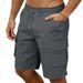 Men's Solid Color Loose Fit Summer Casual Shorts With Multiple Pockets Workwear Sports Five Point_viptrois.com