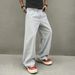 Men's Essential Straight-Leg Sweatpants – Heavyweight Cotton-Like Polyester, Adjustable Drawstring, Casual & Streetwear_viptrois.com