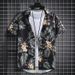 Men's Clothing Hawaiian Flower Shirt Men's Loose Large Size Beach Shirt Suit Couple Retro Suit_viptrois.com