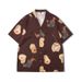 Men's clothing High Street Floral Shirt Suit Face Print Shirt Beach Cardigan Shorts Men_viptrois.com
