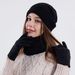 winter warm wool hat scarf gloves three piece set outdoor windproof adult knitted hat three piece set_viptrois.com