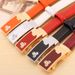 Genuine Leather Belt Casual Korean Style All Match Ladies Automatic Buckle Love Buckle Belt Women's Belt Pure Cowhide Candy Color_viptrois.com