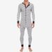 Man's clothing Striped jumpsuit tight-fitting one-piece pajamas long-sleeved loungewear_viptrois.com