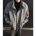High-end Gray Stand Collar Woolen Coat For Men, And Winter American Retro Short Jacket, Men's Autumn Top_viptrois.com