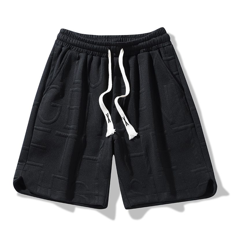Men's Clothing Large Size Casual Sports Jacquard Shorts Elastic High Waist Solid Color Plus Size Summer Shorts_viptrois.com