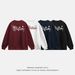 Nordmann Heavyweight Texture Crew Neck Sweatshirt For Men And Women Couples Autumn Style Heavy Embroidery Color Block Loose_viptrois.com