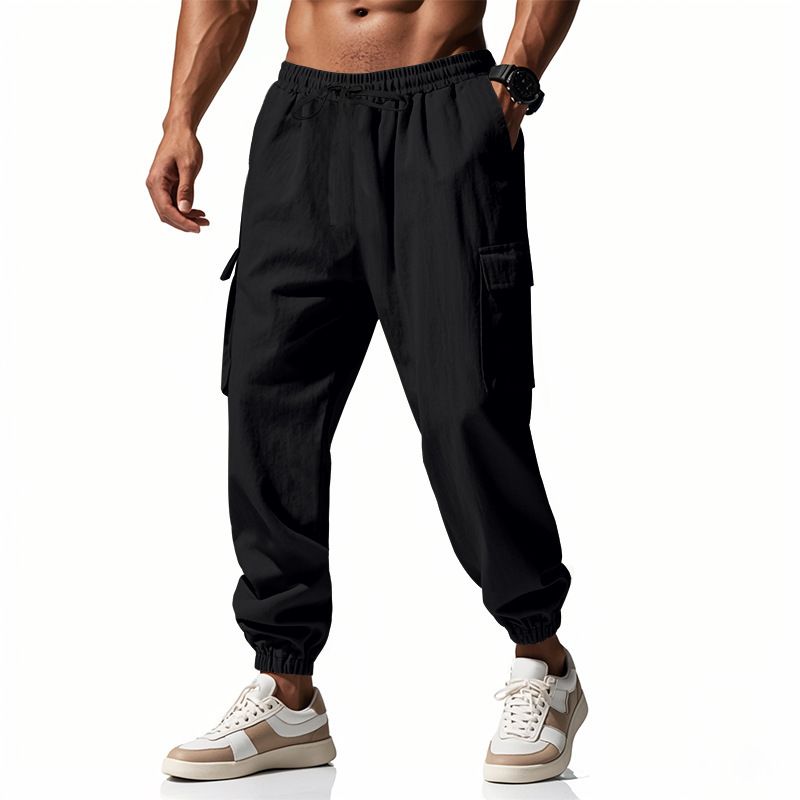 Men's Multi-Pocket Cargo Pants – Summer Outdoor Workwear Trousers (Army Green/Black/Navy/Khaki, S-XXXL)_viptrois.com