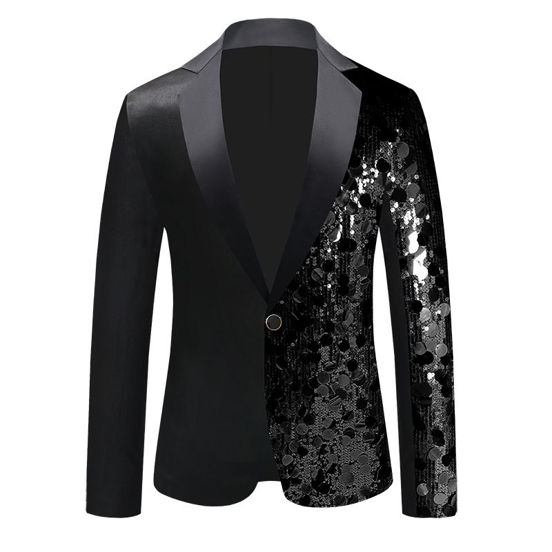 US Size New Men's Sequin Blazer Dance Costume Host Outfit_viptrois.com