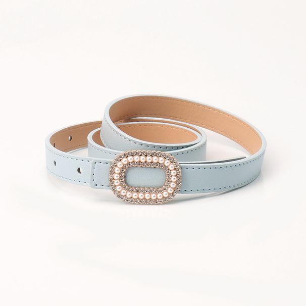new fashion sweet girl belt women's light luxury high-end versatile women's belt pearl buckle decorative jeans belt_viptrois.com