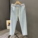 Men's Elastic Waist Jeans, Thin Summer Loose Fit Straight Leg Nine-Part Wide Leg Casual High Street Retro Trousers_viptrois.com