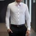 Men's Clothing Color Matching Collar Shirt Button Slim Shirt Business Casual Cotton Design Shirt_viptrois.com