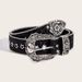 Women's Vintage Star Belt - Gothic Punk Waist Chain For Skirts & Pants | Y2K Retro Aesthetic With Rhinestone Decor (Black Unisex Strap)_viptrois.com