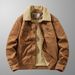 Men's Suede & Velvet Winter Jacket – Thick Lapel Lambskin Coat | Multi-Pocket Warm Workwear (Black/Khaki/Brown, M-5XL)_viptrois.com