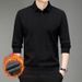 Nordmann Fleece-Lined Thickened Polo For Middle-Aged Men, Autumn And Winter Casual Turn-Down Collar Long-Sleeve Two-Piece_viptrois.com