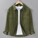 Cotton Casual Shirt Men's Long Sleeved Loose Versatile Top Workwear Double Pocket Shirt Jacket_viptrois.com