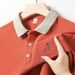 Men's Wrinkle-Free Embroidered Polo Shirt – Business Casual Long Sleeve Top For Dads & Professionals (M-4XL, 5 Classic Colors)_viptrois.com