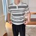 Men's Summer Short-Sleeved Polo Shirt Classic Striped Breathable Slim Fit Thin Knitted Business Casual Lapel T-Shirt_viptrois.com