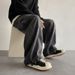 Men's Clothing Washed Jeans Spring And Autumn Retro Loose Wide Leg Handsome Straight High Street Work Pants_viptrois.com