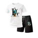 Men's Casual Fashionable Trendy Set T-Shirt Short Sleeved Shirt Shorts Plant Mesh Two Piece Set 2025 Simple_viptrois.com