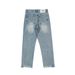 Men's clothes washed to make old jeans with irregular legs_viptrois.com