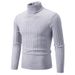 Men's Retro High Neck Sweater - Slim Fit Knit Pullover For Layering In Solid Colors (White, Black, Wine Red & More)_viptrois.com