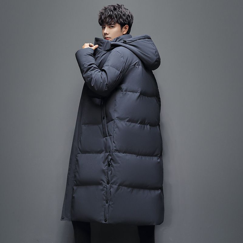 Men's Clothing Long Over The Knee Fur Collar Down Jacket Plus Velvet Thickened Casual Jacket Down Jacket Men's Warm Trendy TikTok Kuaishou_viptrois.com
