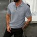 Men's Zippered Polo Shirt With Jacquard Detailing – Breathable Polyester Casual T-Shirt With Chest Pocket | Relaxed Fit Short-Sleeve Top_viptrois.com