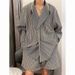 Summer Short Sleeve Striped Men Trendy Brand Design Sense Niche Cool Shirt Shorts Two-Piece Matching Set_viptrois.com