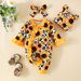 Mother & Kids Baby flower trumpet sleeve long leg romper newborn hat headscarf lace jumpsuit casual baby romper_viptrois.com