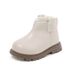 Autumn and winter baby toddler shoes fleece-lined warm short boots leather shoes Martin boots 0-3 years old girl princess shoes cotton shoes_viptrois.com