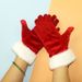 Christmas Red gloves White furred cuffs Festive gloves Christmas gloves Christmas Festive party ceremonial gloves Winter_viptrois.com