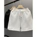 Men's Geometric Diamond Pattern Breathable White Shorts Casual Drawstring Waist Summer Bottoms_viptrois.com